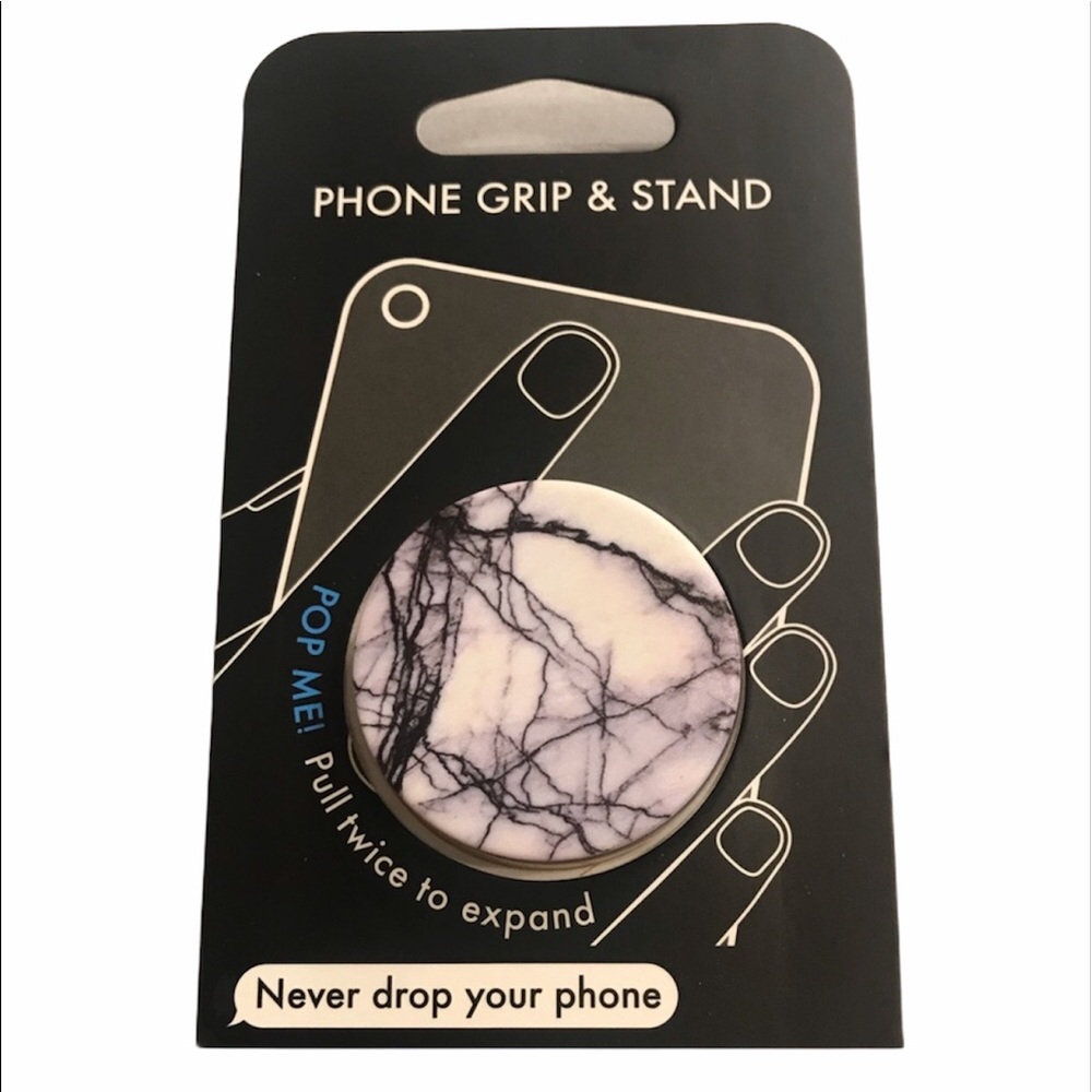 PopSockets Marble PopSocket Black White One Size